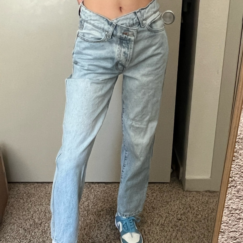 revice demon asymmetrical cross over jeans